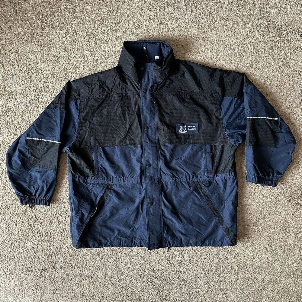 Cintas Jacket Mens 3XL Full Zip Ripstop Mock Neck Facilities Operations Pockets